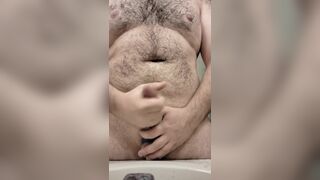 Big hairy chest guys rubbing his body and playing with himself - 11 image