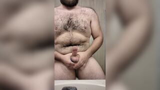 Big hairy chest guys rubbing his body and playing with himself - 7 image