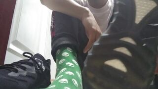 Long green socks and sweaty feet in your face - 4 image