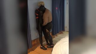 dummy jock in wetsuit humped by muscled orca