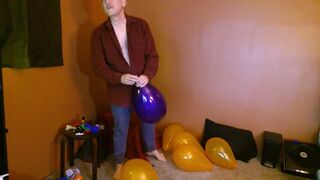 Balloonbanger 64) Balloon Popping w Bare Feet plus Balloon Hump and Cum - 2 image