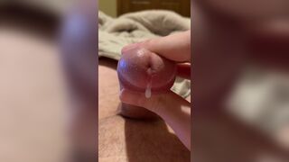 Solo male plays with his cum after a quick wank - 15 image