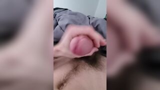Early morning jerk with my big cock but I had to work for it