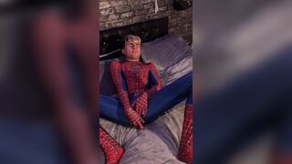 Spider-Man plays with anal beads and black dildo - 11 image