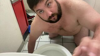 I go into a Gas Station Toilet and Lick and Suck the Toilet and the Floor - 12 image