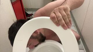 I go into a Gas Station Toilet and Lick and Suck the Toilet and the Floor - 15 image